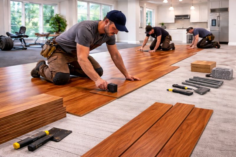 Cherry Floor Installation in Wilmington, MA