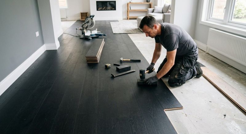 Dark Wood Floor Installation in Middlesex County, MA