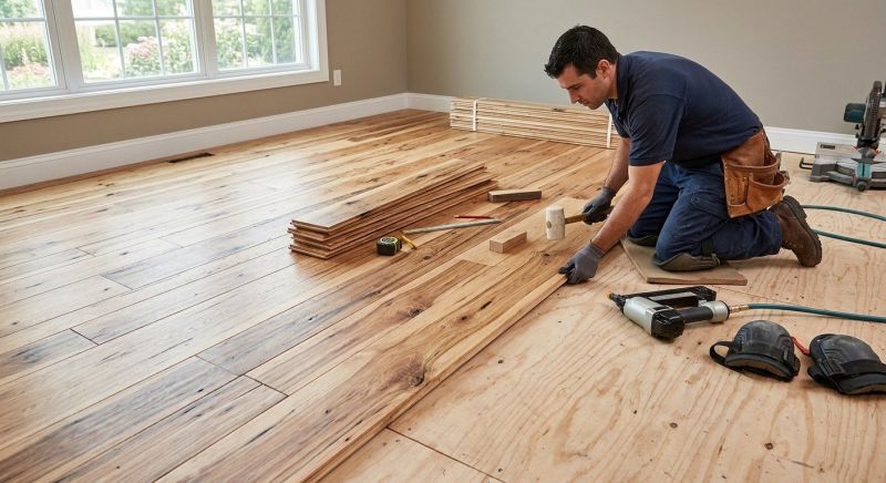 Hickory Floor Installation in Middlesex County, MA