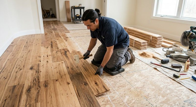 Hickory Floor Installation in Middlesex County, MA