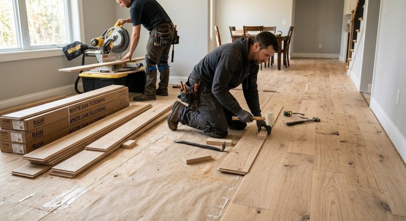 White Oak Floor Installation in Middlesex County, MA